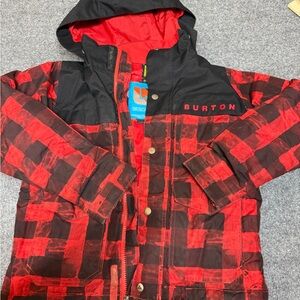 Burton Red and Black Checkered Jacket kids size XS